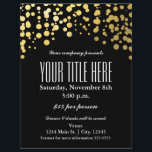 Dourado Confetti Dots Elegante Panfleto de Evento<br><div class="desc">Dourado Confetti Dots Elegant Glam Event Flyer Poster.</div>