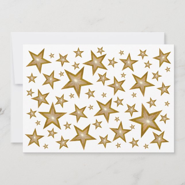 Dourado convite das estrelas branco (Frente)