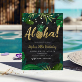 Dourado Convite de Aloha Tropical