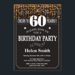 Dourado convite de aniversário de 60 anos<br><div class="desc">Dourado convite de aniversário de 60 anos. Tipografia Branca. Fundo do quadro negro e branco. Aniversário Adulto. Homens ou Mulheres Aniversário. Meninos Meninos ou Meninas Meninas Meninas Adolescentes Convidam. 13 15 16º 18º 20 21rua 30 40º 50º 60º 80 de 70 100º. Qualquer Idade. Para mais personalização, clique no botão...</div>