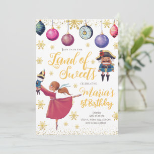 Dourado Convite de Aniversário do Invólucro Noturn