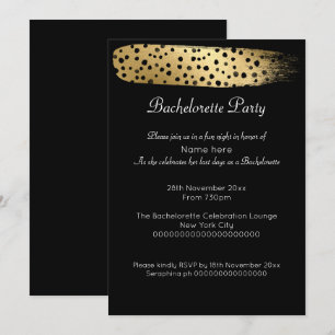 DOURADO CONVITE DE BACHELORETTE LEOPARD PRETO