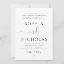 Dourado convite para casamento branco. Convite sim