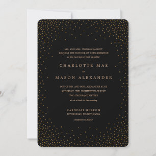 DOURADO convite para casamento CONFETTI