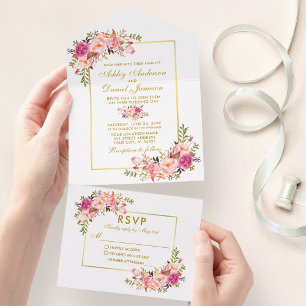 Dourado Cor de Água da Elegante Cor Floral Rosa
