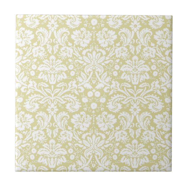 Dourado damasco floral do rico (Frente)
