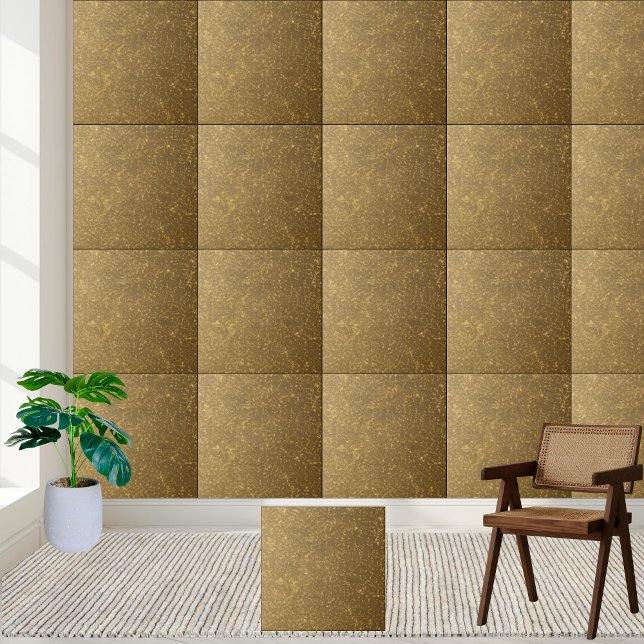 Dourado de luxo Castanho Estimulando Parede Brilha (Luxury Gold Brown Sparkling Glitter Wall Floor Ceramic Tile)
