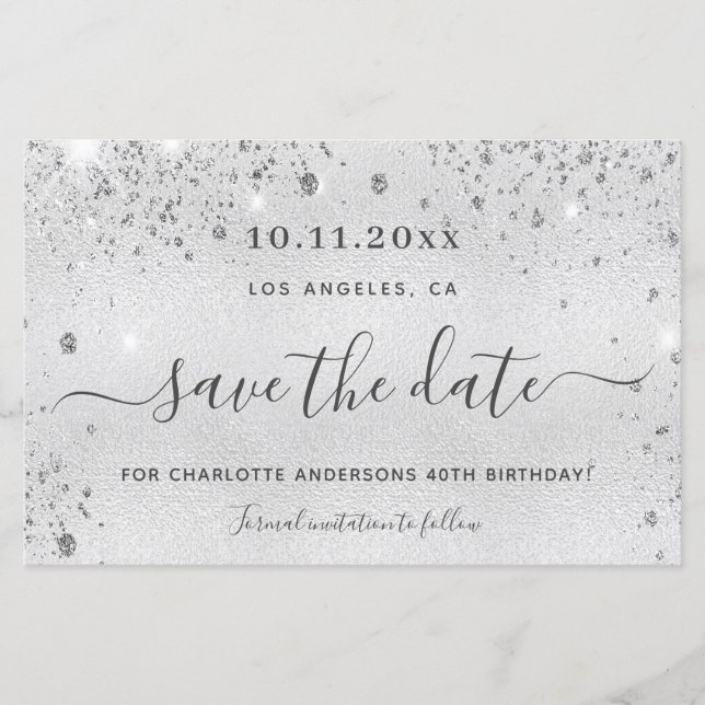 Dourado do orçamento metal prateado economizar dat (Frente)