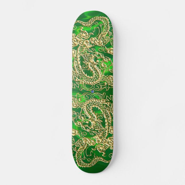 Dourado Dragão Verde Lush skate (Frente)