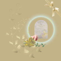 Dourado e Blush Floral 50º Aniversário Acrylic Inv