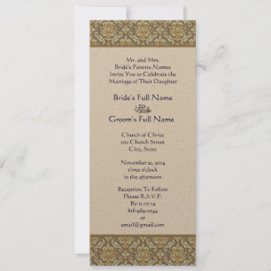 Dourado e Cinza, convite para casamento de pântano