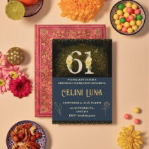 Dourado e preto 61ruas-69º Convites de festas de a