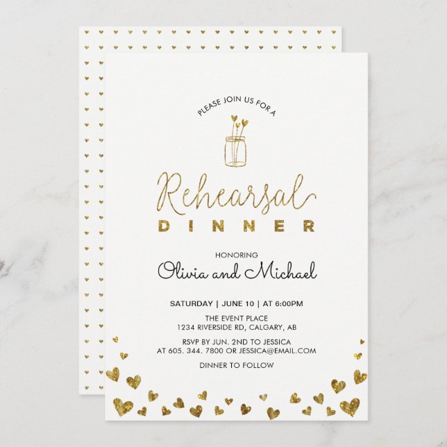 Dourado e preto | Convite para Janto de Ensaios de (Frente/Verso)