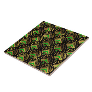 Dourado e verde Art Deco, de preto