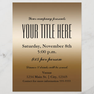 Dourado Elegante Poster de Folheto de Eventos de G