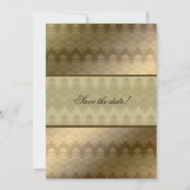 Dourado Embossed Olha o convite de casamento renas (Frente)