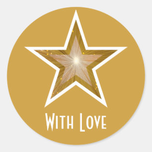"Dourado" Estrela 'With Love', com etiqueta amarel