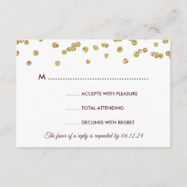 Dourado Faux Glitter Confetti Wedding Marsala RSVP