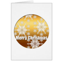 Dourado Feliz Natal Flocos de Neve Grande Cartão d