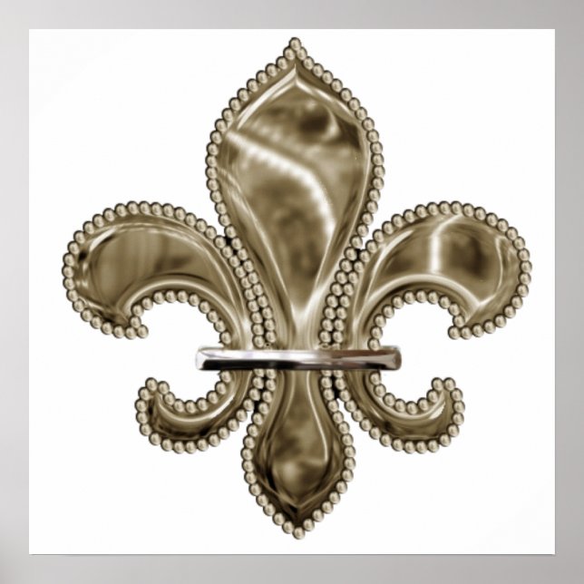 Dourado Fleur de Lis Impressão (Frente)