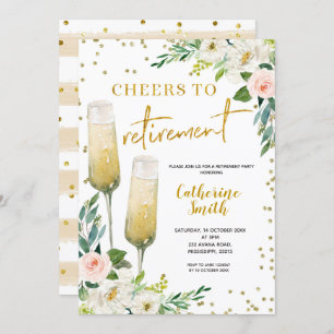 Dourado Floral Cheers para Convite de Reforma