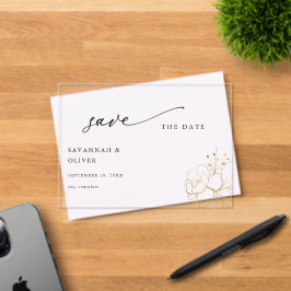 Dourado Floral Vinculado Salvar a Data