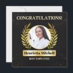 Dourado funcionário do cartão de prêmio de reconhe<br><div class="desc">Dourado Funcionário Amarelo e Negro do cartão de prêmio de reconhecimento mensal! Este cartão de prêmio elegante e de reconhecimento de na moda é a forma perfeita de reconhecer o trabalho e as conquistas do duro do mês! A carta apresenta um belo design amarelo-ouro e preto que exude sofisticação e...</div>