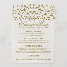 Dourado Glamor Glitter Confetti Menu de Casamento