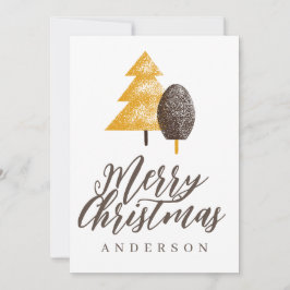 Dourado Glitter Feliz Cartão de Feliz Natal