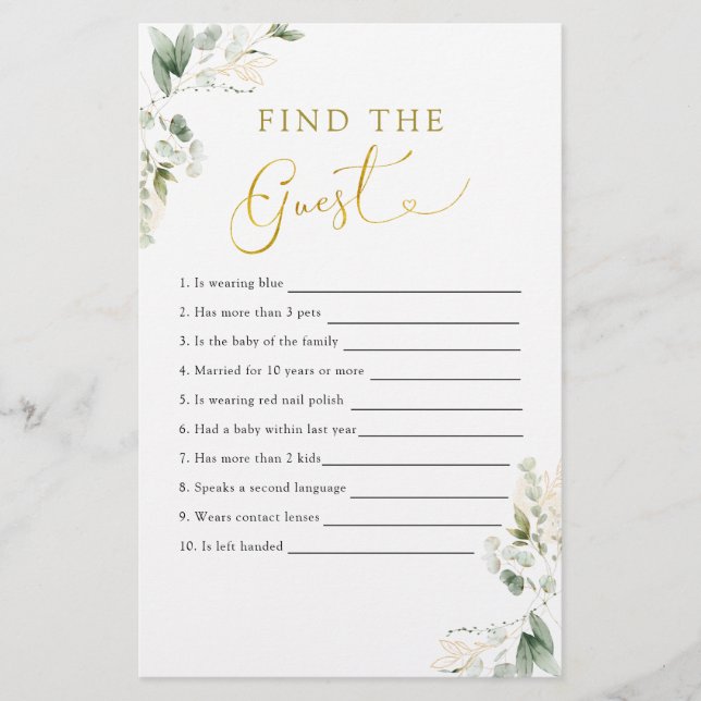 Dourado Greenery Baby em Bloom Encontre o Convidad (Frente)