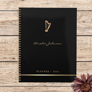 Dourado Harp Elegant Music 2026 - Planejador Anual