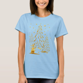Dourado Homem de Neve e Camisa de Árvore de Natal