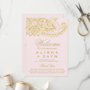 Dourado Indian Paisley Programa de Casamento Cor