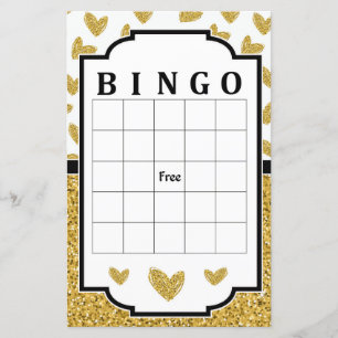 Dourado jogo do bingo do coração