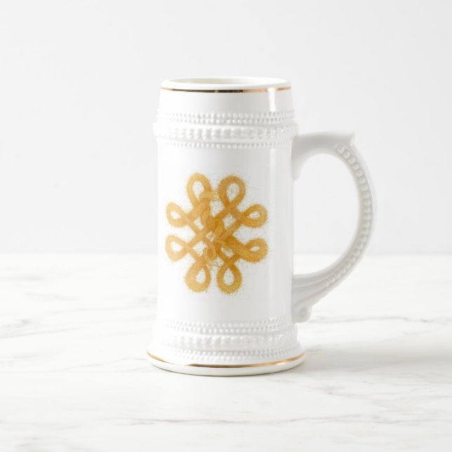 DOURADO KNOT branco e Caneca de cerveja Dourada (Direita)