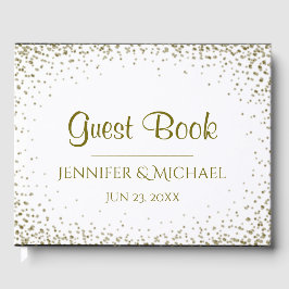 Dourado Livro de Convidados de Casamento Confetti