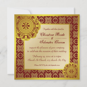 Dourado local árabe, convite de casamento 5.25x5.2