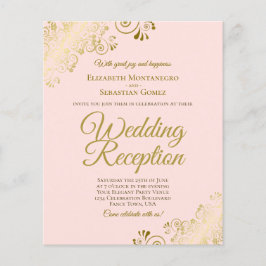 Dourado local no convite do ORÇAMENTO de Recepção 