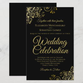 Dourado local no convite para casamento do orçamen