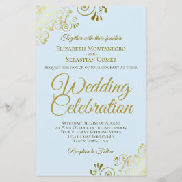 Dourado local no convite para casamento do orçamen