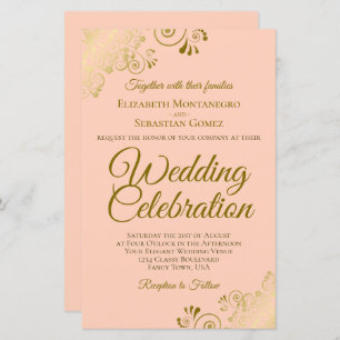 Dourado local no convite para casamentos do Coral 