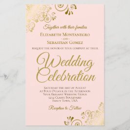 Dourado local no convite para casamentos do orçame