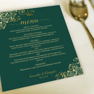 Dourado local no menu de casamento do orçamento ve