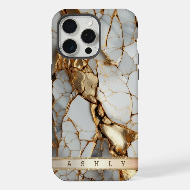 Dourado Mármore Branco Elegante Moderno (Verso)