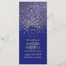 Dourado Mason Jar Fireflies Programa de Casamento 