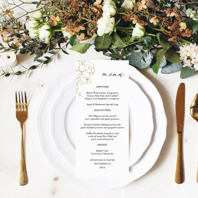 Dourado Menu de Altura Floral Linda (Criador carregado)