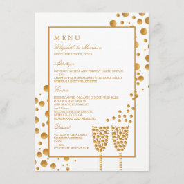 Dourado Menu de Casamento de Bolhas de Champanhe