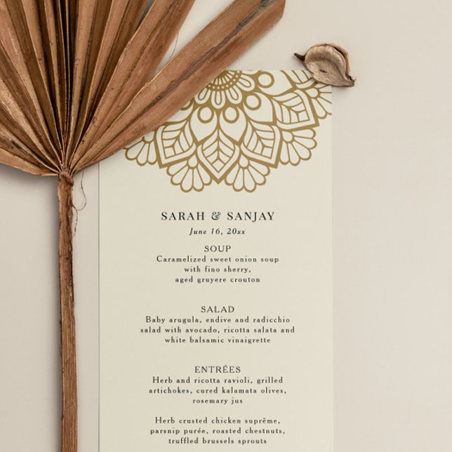 Dourado Menu de Casamento de Mandala (Criador carregado)