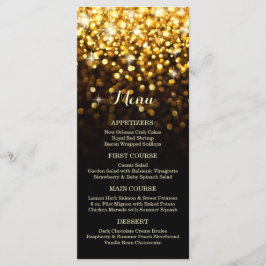 Dourado Menu de Casamento Glitz Negro Hollywood