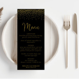 Dourado Menu Negra Confetti Boho